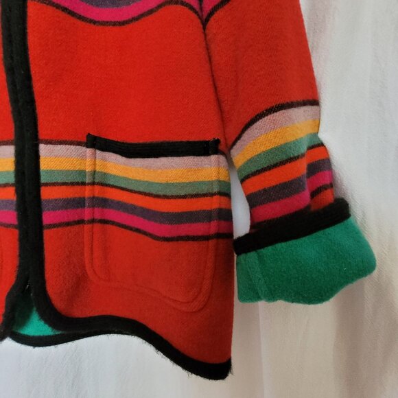 VTG Y2K The Limited Collection Striped Full Zip Blanket Coat Womens Size S - Picture 5 of 10